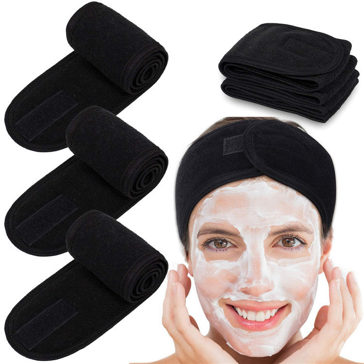 Wholesale Makeup Remover Face Wash Headband Yoga Adjustable Velcro Headband