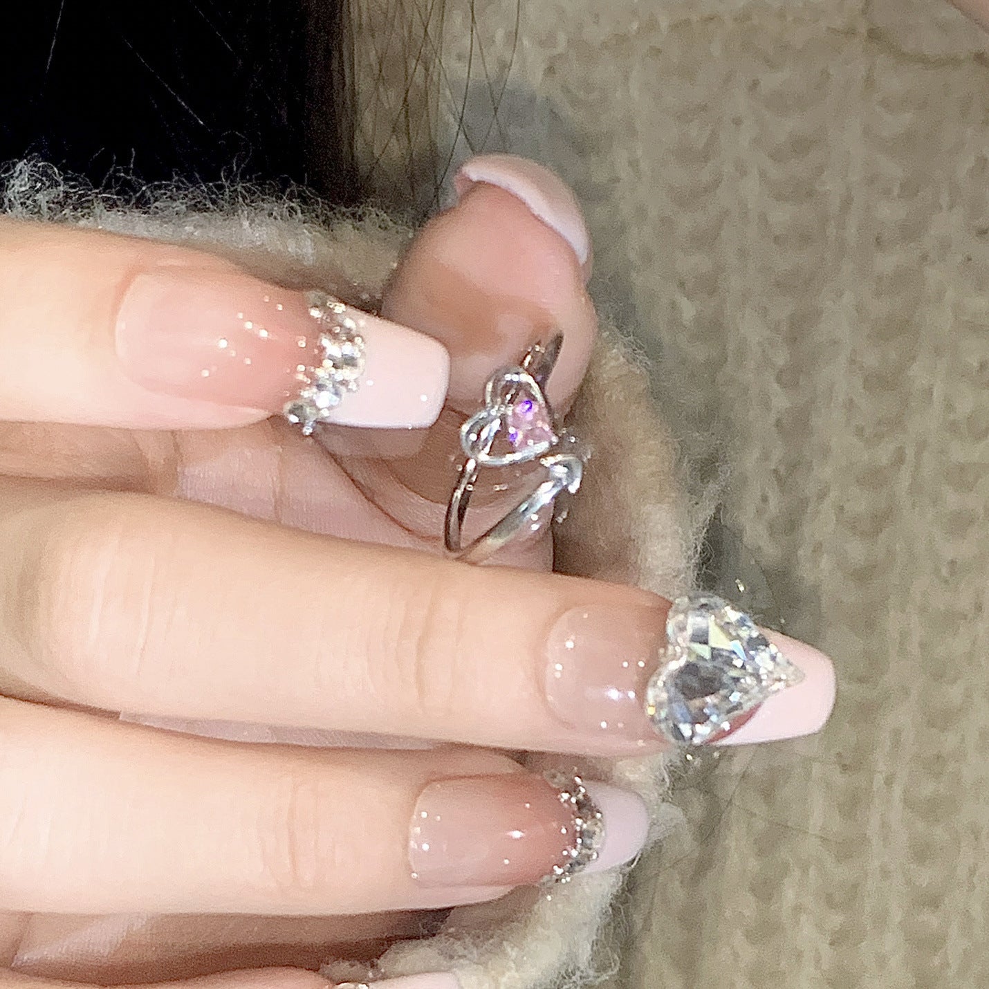 Wholesale Alloy Heart Korean Style Adjustable Ring