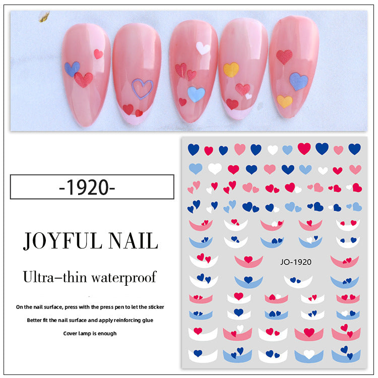 Wholesale Color Gradient Love Nail Art Sticker