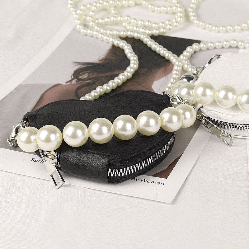 Bolso al por mayor de la forma del corazón de la cadena de la perla de la PU