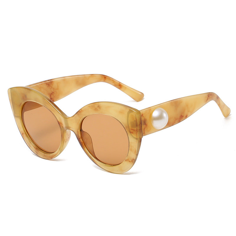 Venta al por mayor PC Cat's Eye Gafas de sol para mujer con marco grande