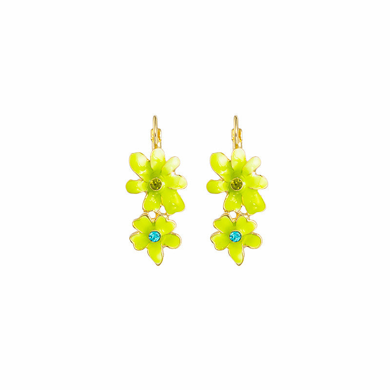 Wholesale Sweet Small Fresh Flower Alloy Earrings