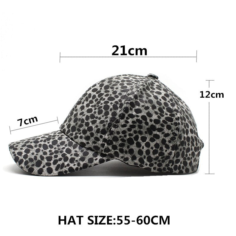Venta al por mayor Gorra de béisbol de leopardo de cuero PU