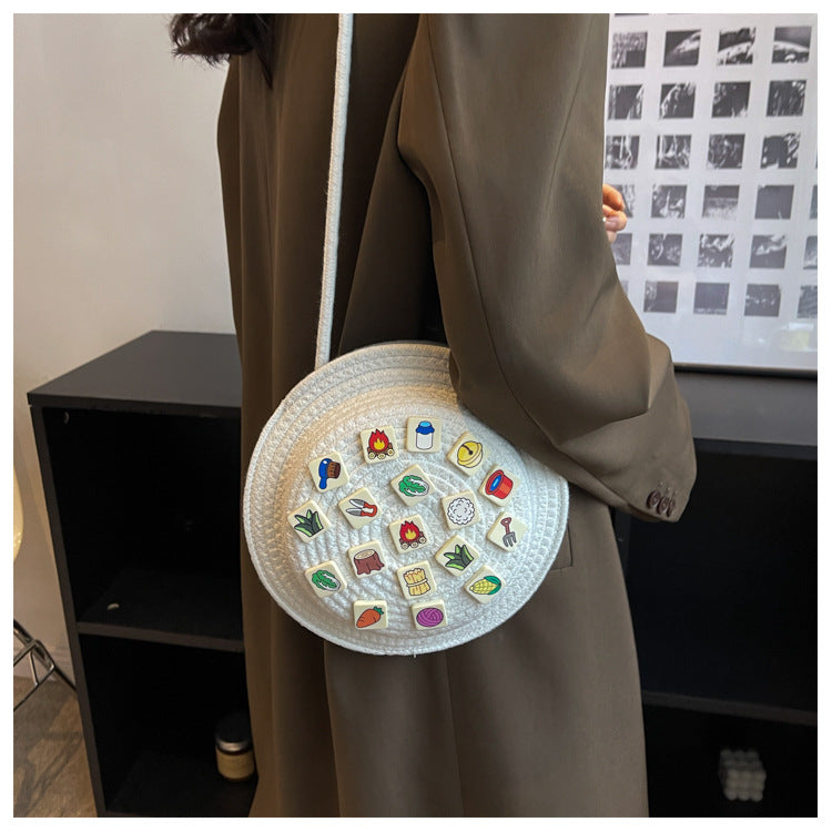 Wholesale Straw Woven Hat Shape Shoulder Bag