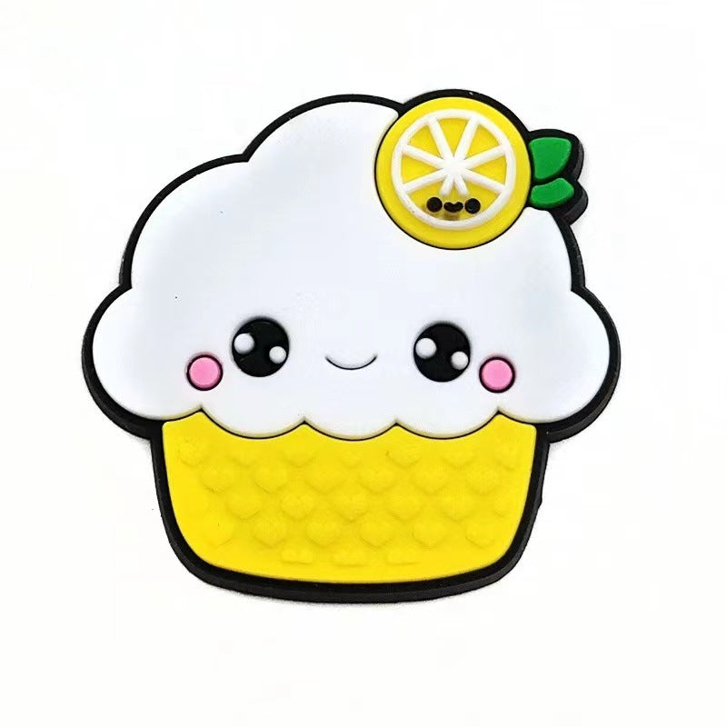 Wholesale 100PCS Cartoon Yellow DIY Silicone Shoe Buckle