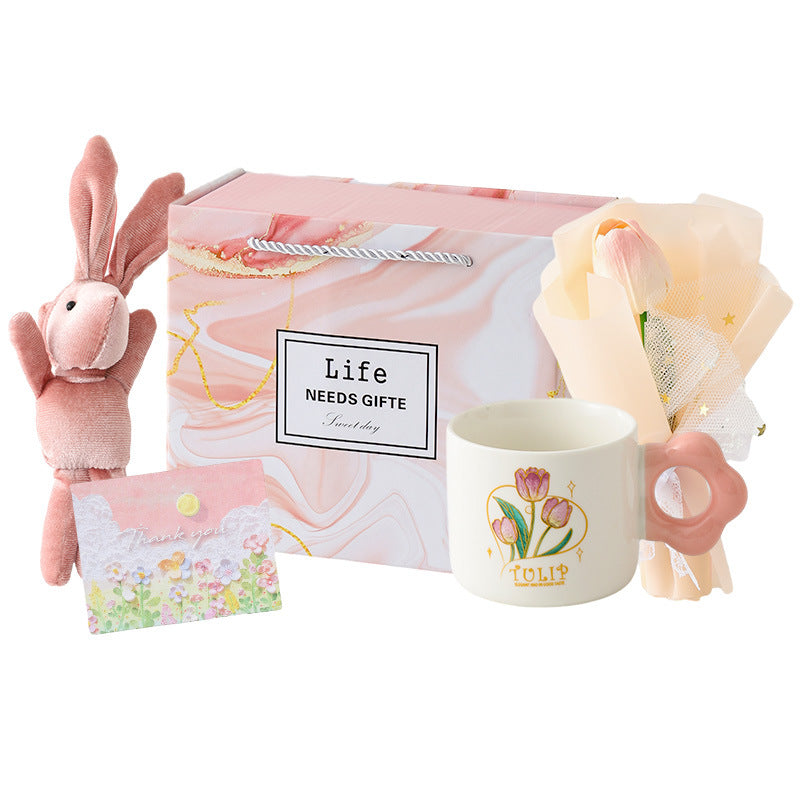 Wholesale Birthday Gift Tulip Ceramic Cup Gift Box