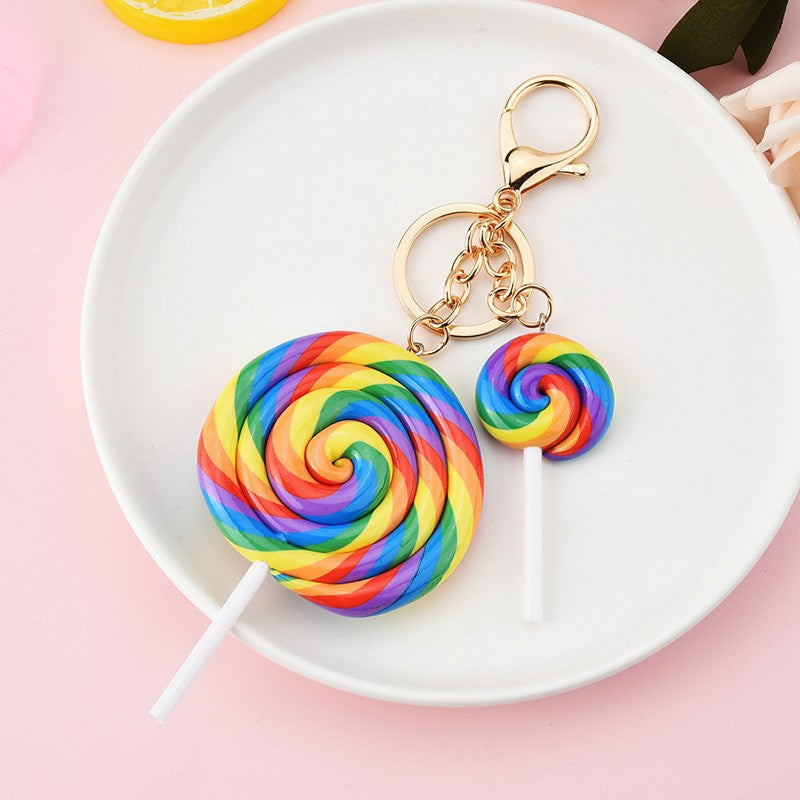 Wholesale Slime Rainbow Lollipop Keychains