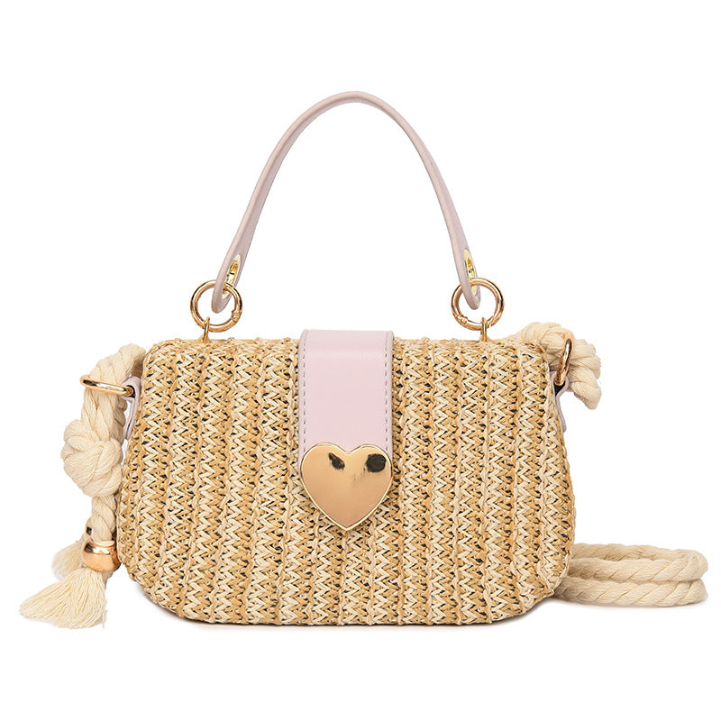 Venta al por mayor Bolsas cuadradas pequeñas tejidas de paja de un solo hombro