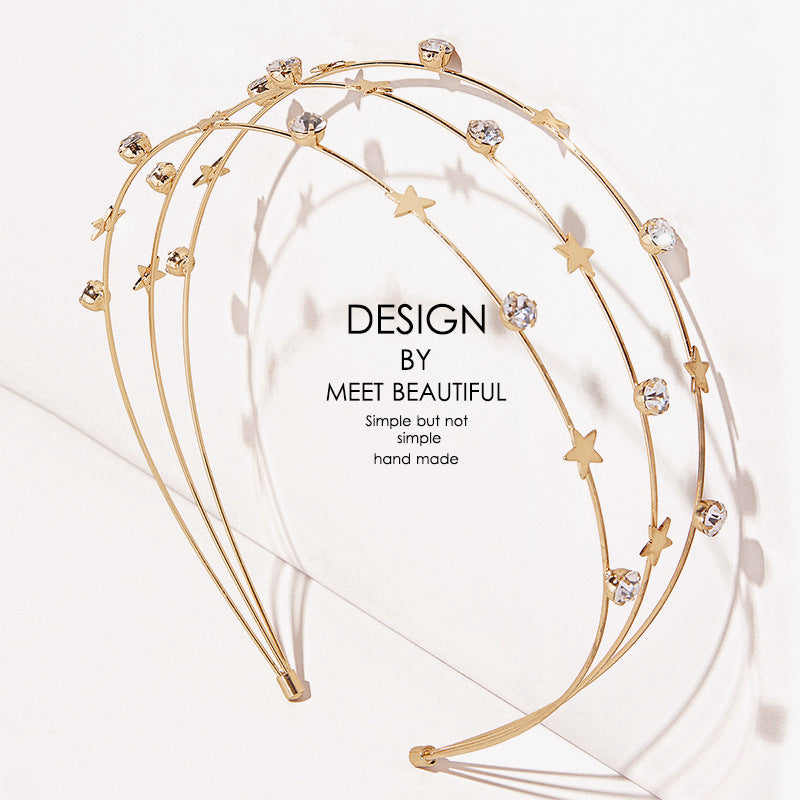 Wholesale Five-point Star Double-layer Metal Hair Bandc