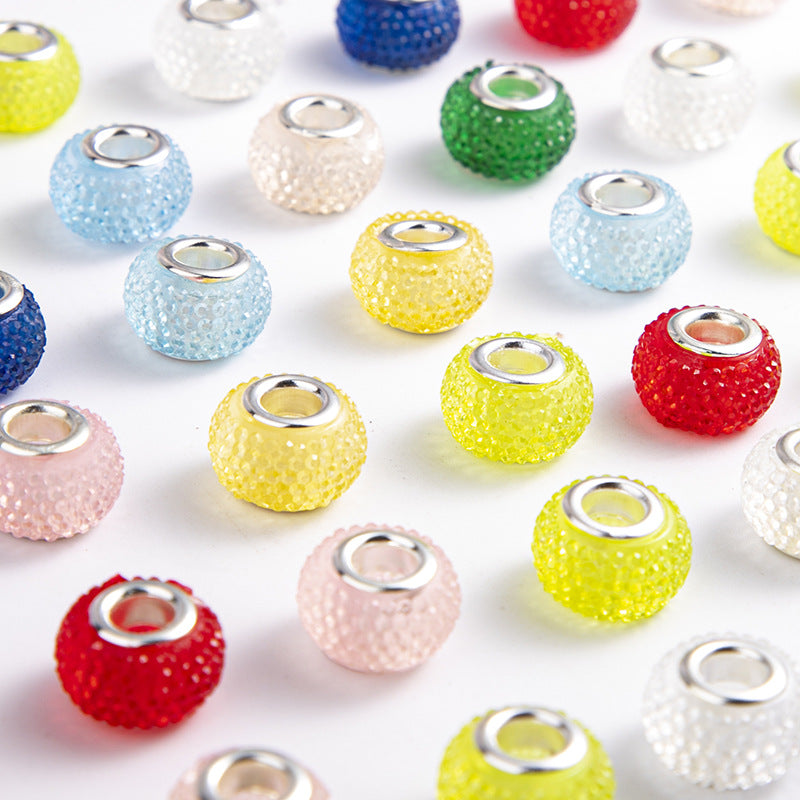 Wholesale 50PCS/Pack 14mm Gypsophila Resin Large Hole Beads