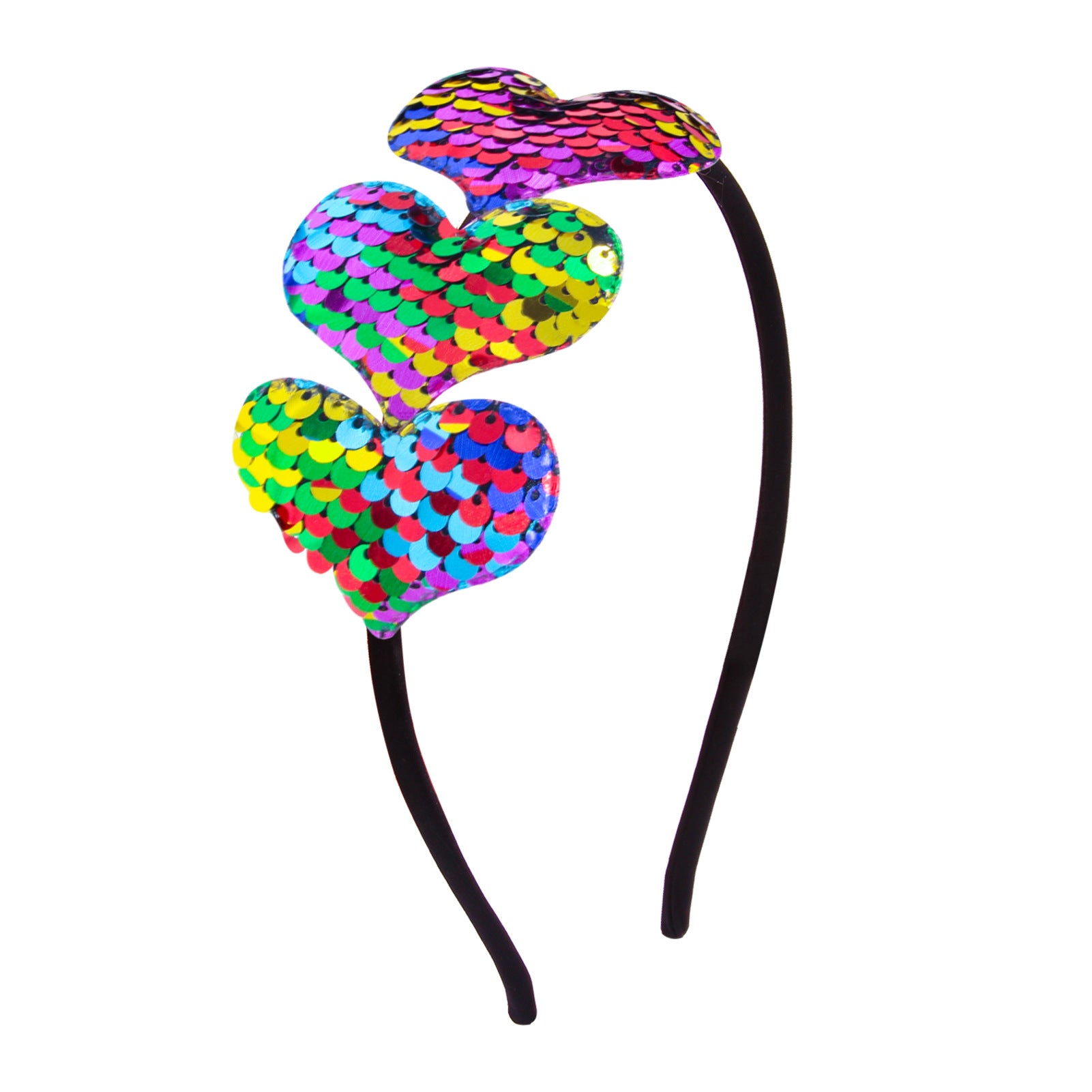 Wholesale Valentine's Day Sequin Heart Headband Fabric Art