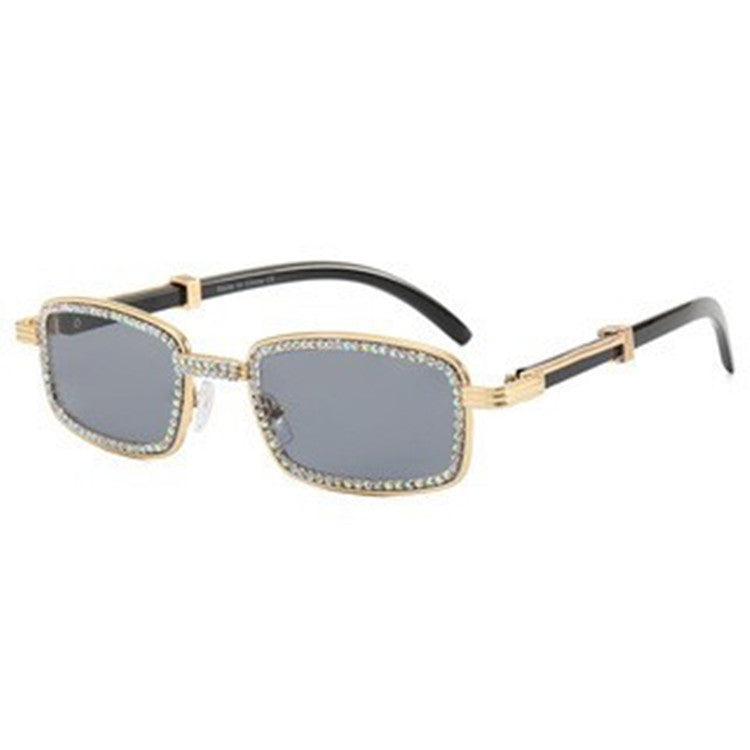 Wholesale PC Small Square Frame with Diamond Unisex Sunglasses