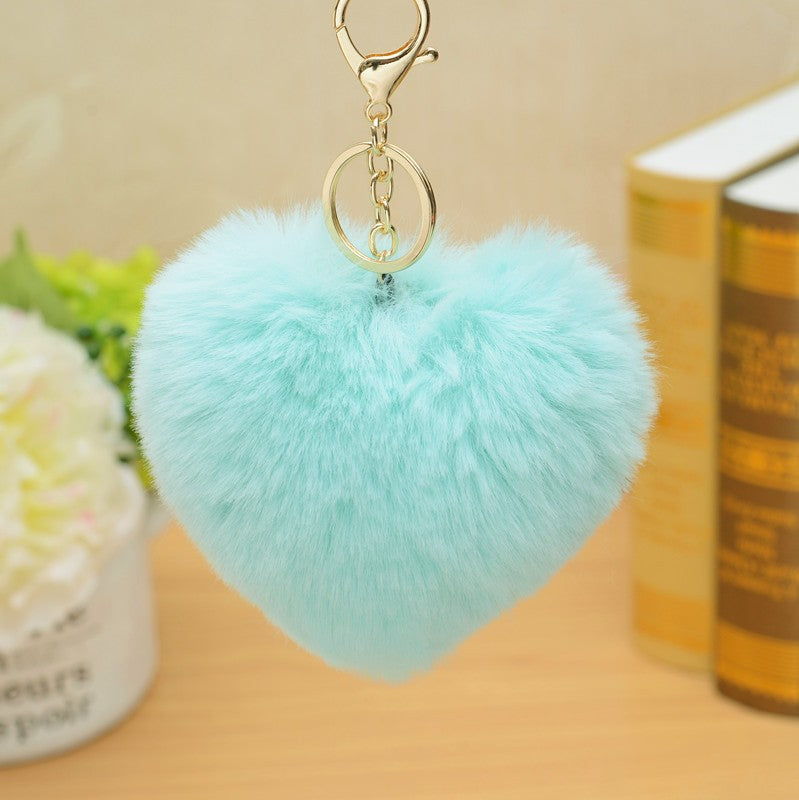 Wholesale Butterfly Heart-shaped Fur Ball Keychain Plush