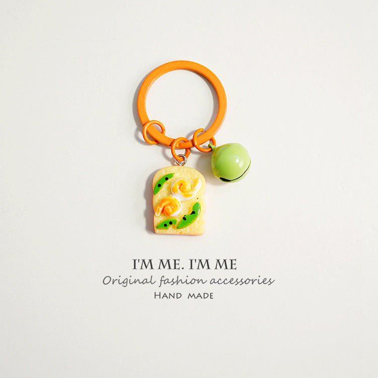 Wholesale Metal Bread Toast Keychain