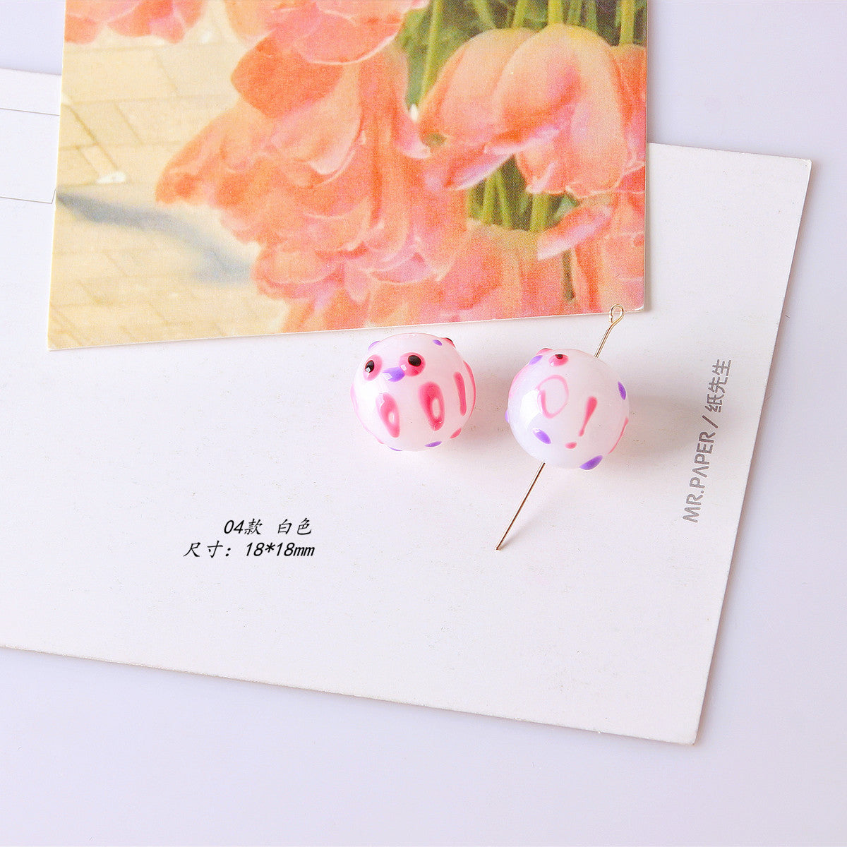 Wholesale 18*18MM Transparent Smudged Acrylic String Beads