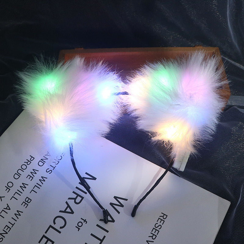 Wholesale Plastic Luminous Cat's Ears Hair Hoop