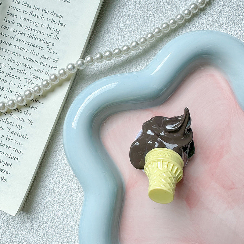 Soporte plástico al por mayor del teléfono móvil del helado del helado de la simulación