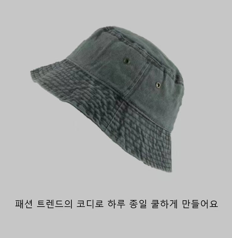Wholesale Solid Color Washed Denim Bucket Hat
