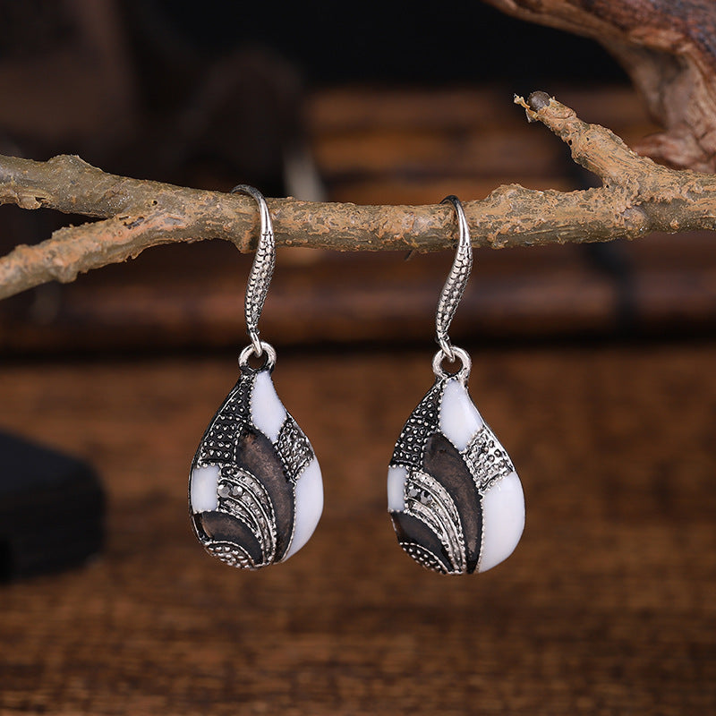 Wholesale Colorful Oil And Water Drop Alloy Earrings