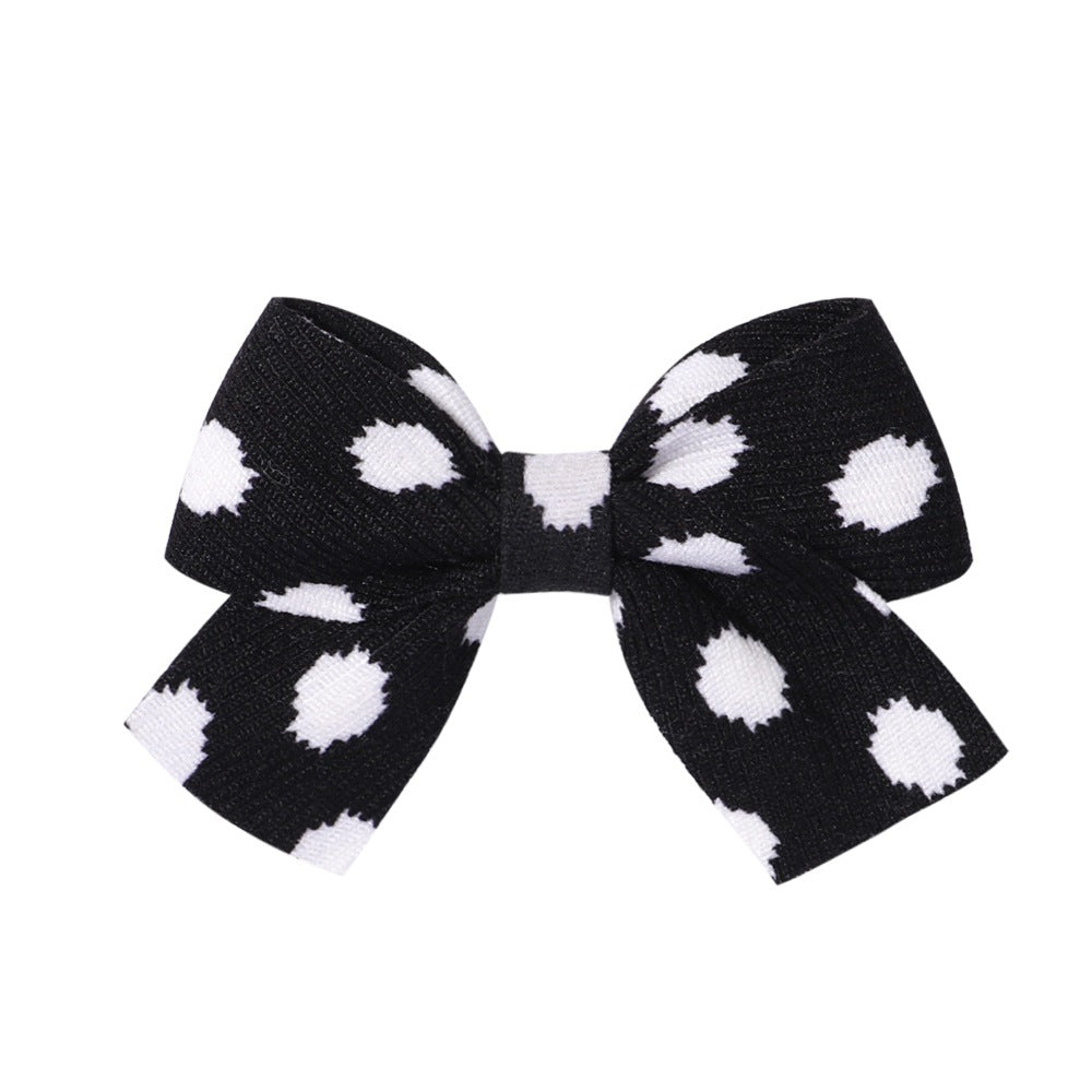 Wholesale Milk Pattern Fabric Bow Hair Clips