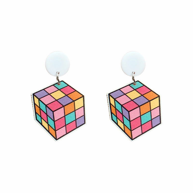 Cubo De Rubik Acrílico Aretes al por mayor