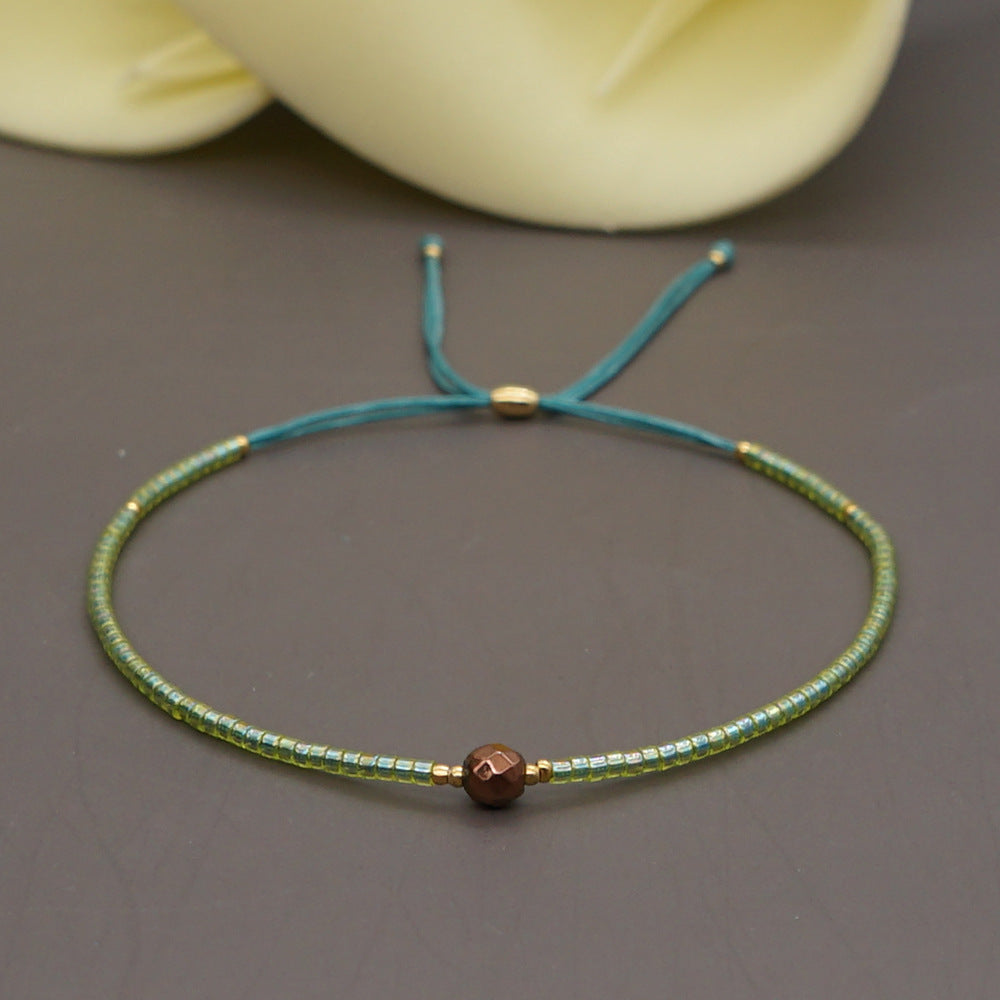 Venta al por mayor Pulsera de vidrieras de piedras semipreciosas bohemias