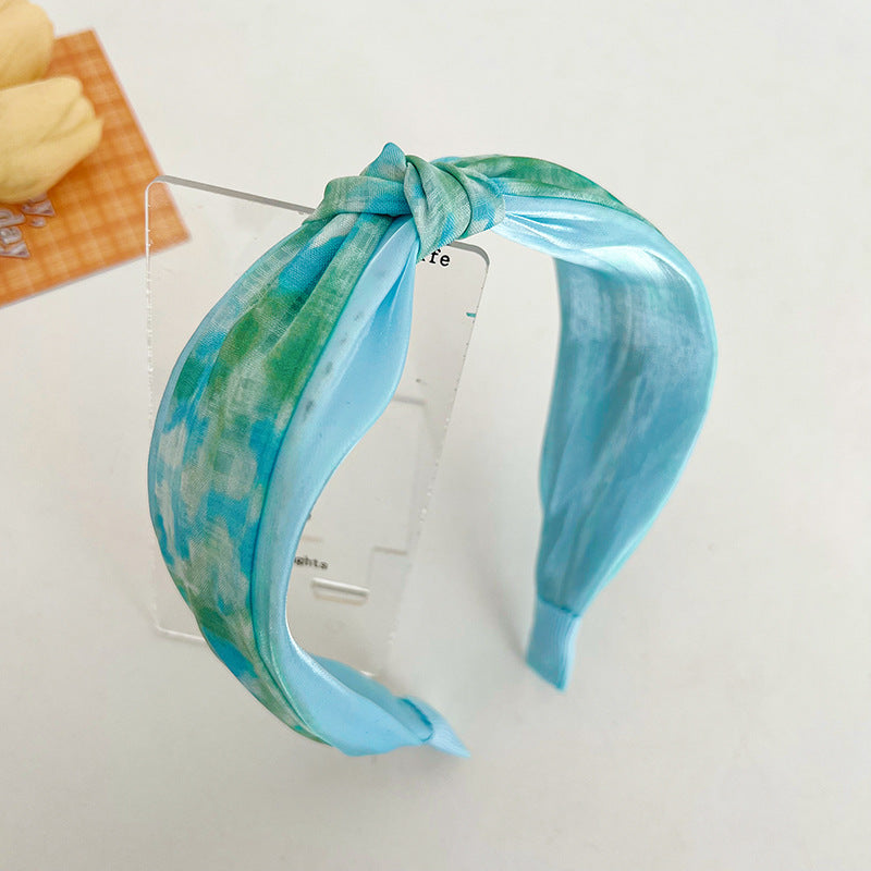 Diadema de tela anudada de banda ancha al por mayor