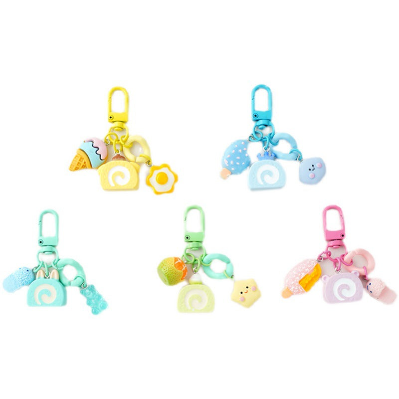 Llavero de rollo suizo de helado de resina al por mayor