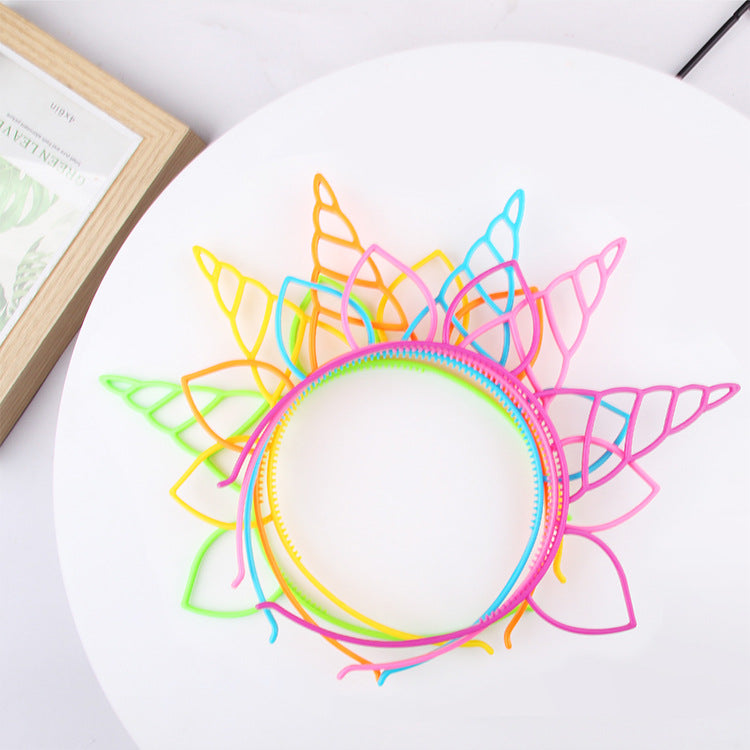 Wholesale Kids Candy Color Unicorn Plastic Headband