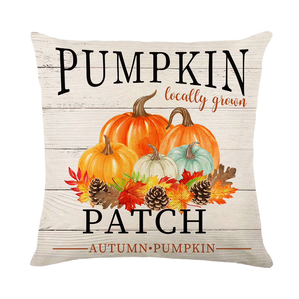 Wholesale Thanksgiving Throw Pillow Cover Linen Maple Leaf Printing Home Pillow Cushion Cover