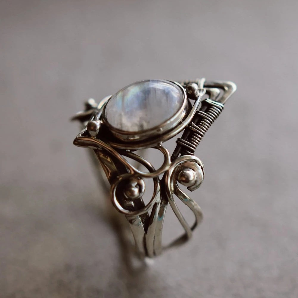 Wholesale Vintage Moonstone Alloy Rings
