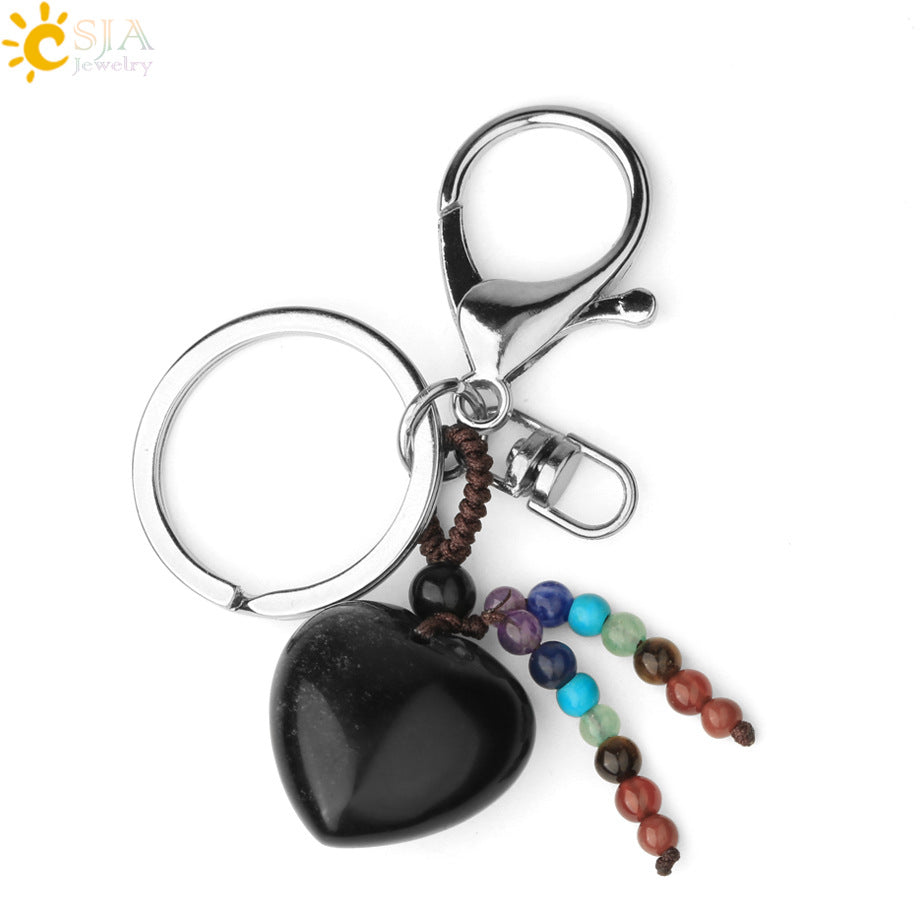 Wholesale Love Natural Crystal Keychain