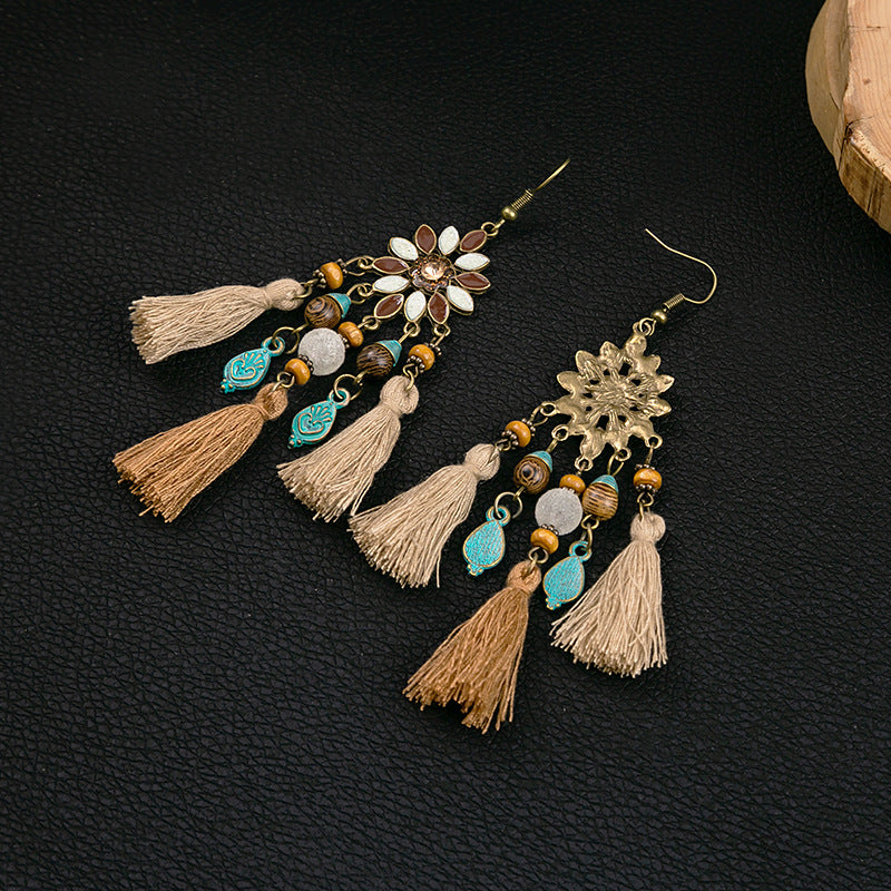 Pendientes de aleación de flores boho boho