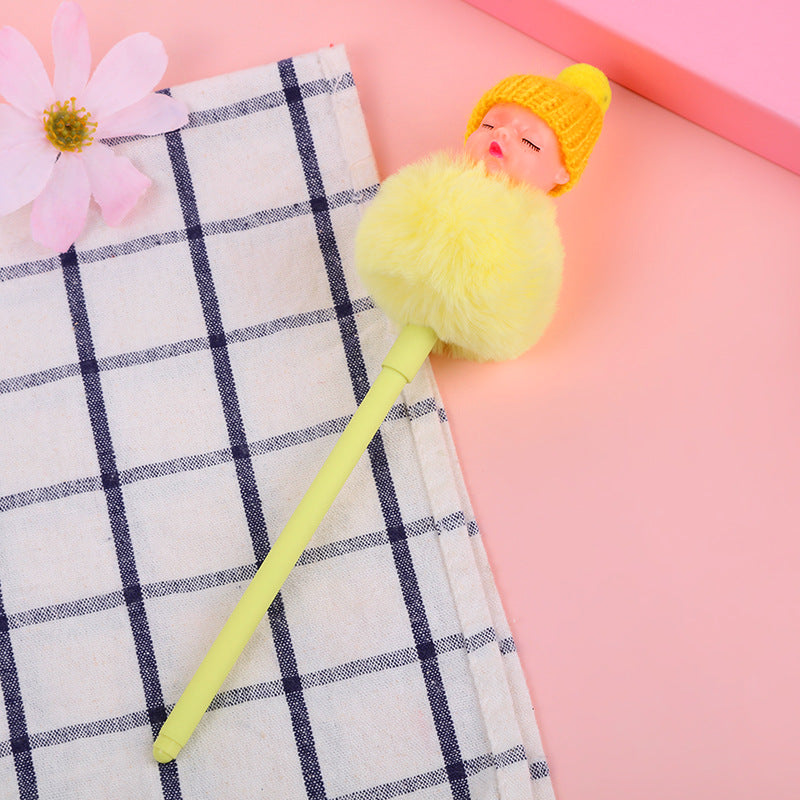 Wholesale Doll Hair Ball Plastic Ballpoint Pen