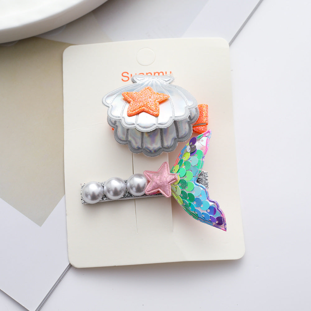 Wholesale Seashell Pearl Fabric Hair Clips