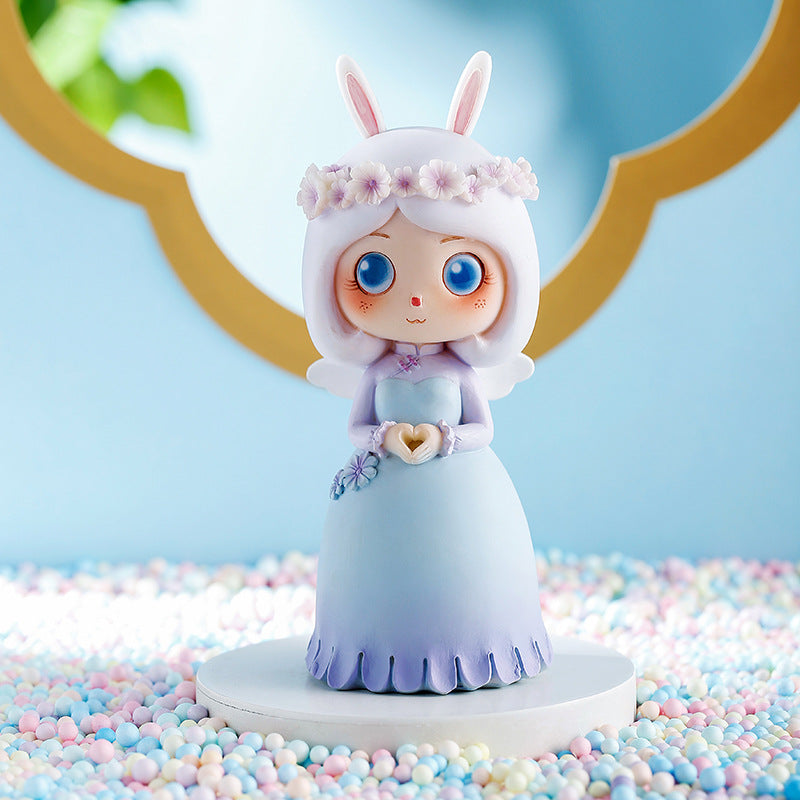 Decoración de escritorio de resina creativa de hadas de flores al por mayor