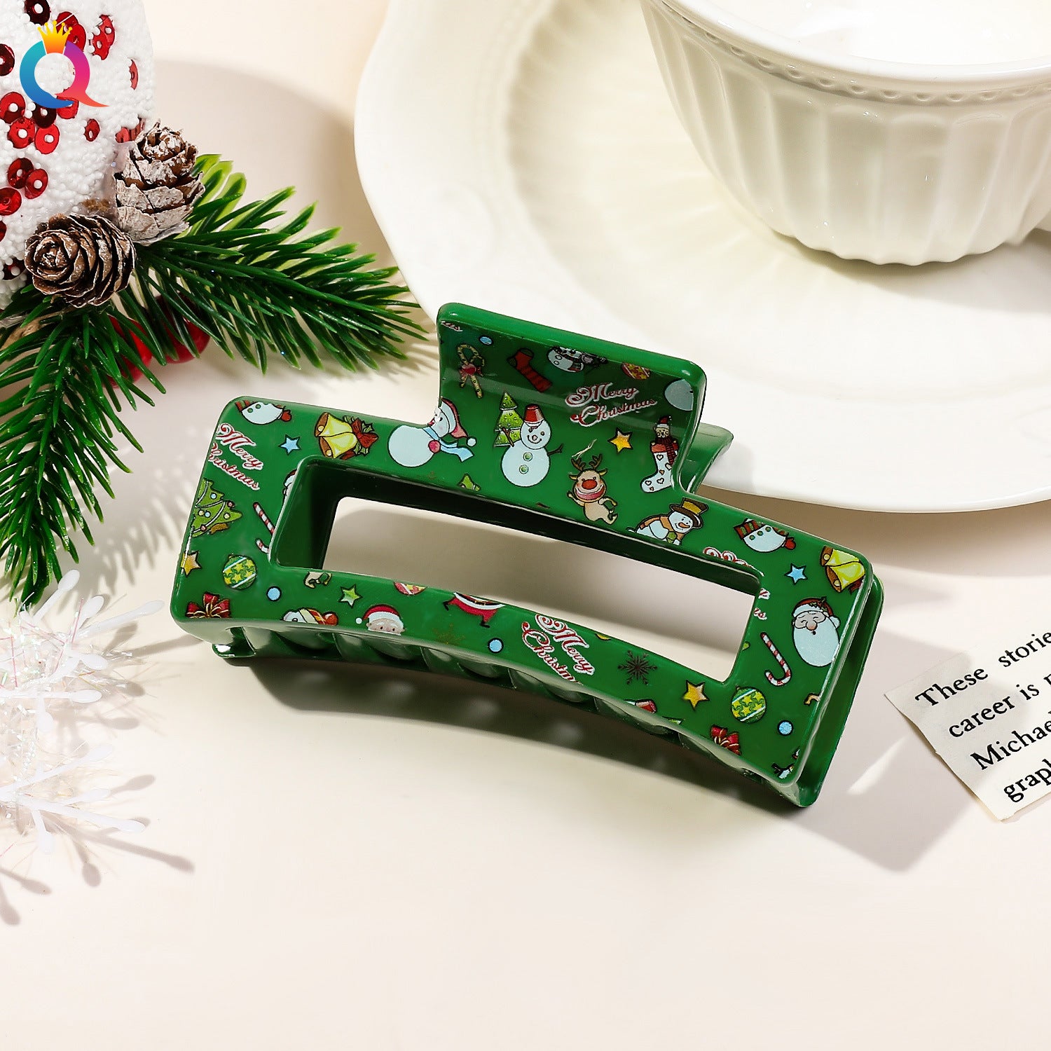 Wholesale Christmas Printed Hair Clips
