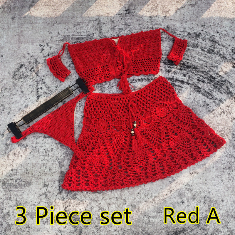 Wholesale Handmade Crochet Mini Skirt Polyester Swimwear