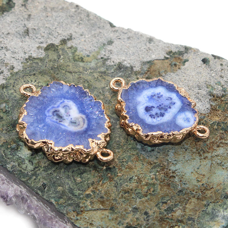 Wholesale 10PCS Sun Flower Pendant Natural Agate Stone Necklace