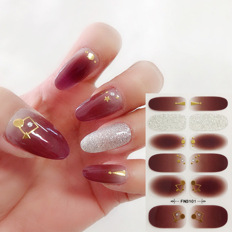 Wholesale Plastic Flash Powder Gilded Nail Stickers
