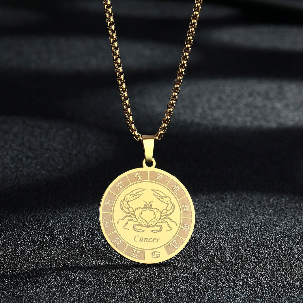 Venta al por mayor collar colgante de acero inoxidable 12 constelaciones