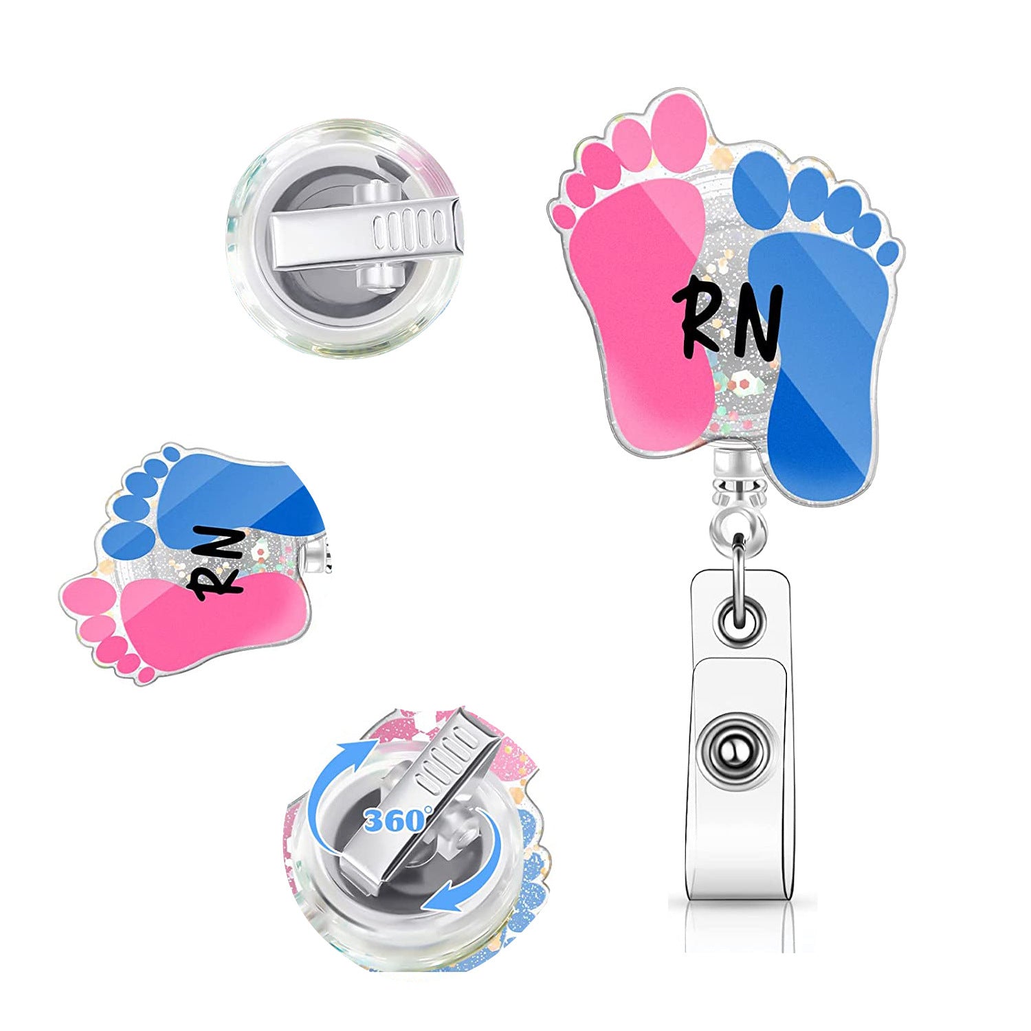 Wholesale Acrylic Nurse Doctor Retractable Keychain