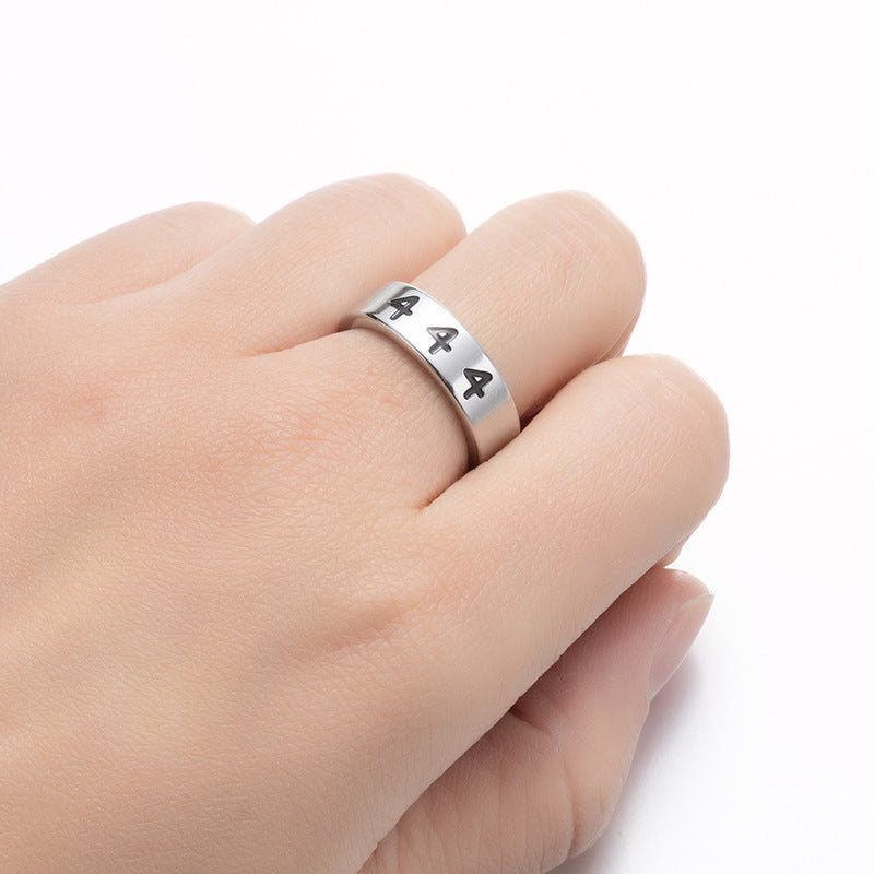 Wholesale Lucky Angel Numbers Stainless Steel Rings