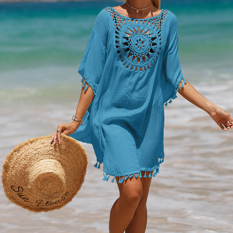 Wholesale Hook Tassel Beach Cover Up Polyester Swimwear