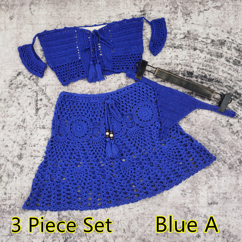 Wholesale Handmade Crochet Mini Skirt Polyester Swimwear