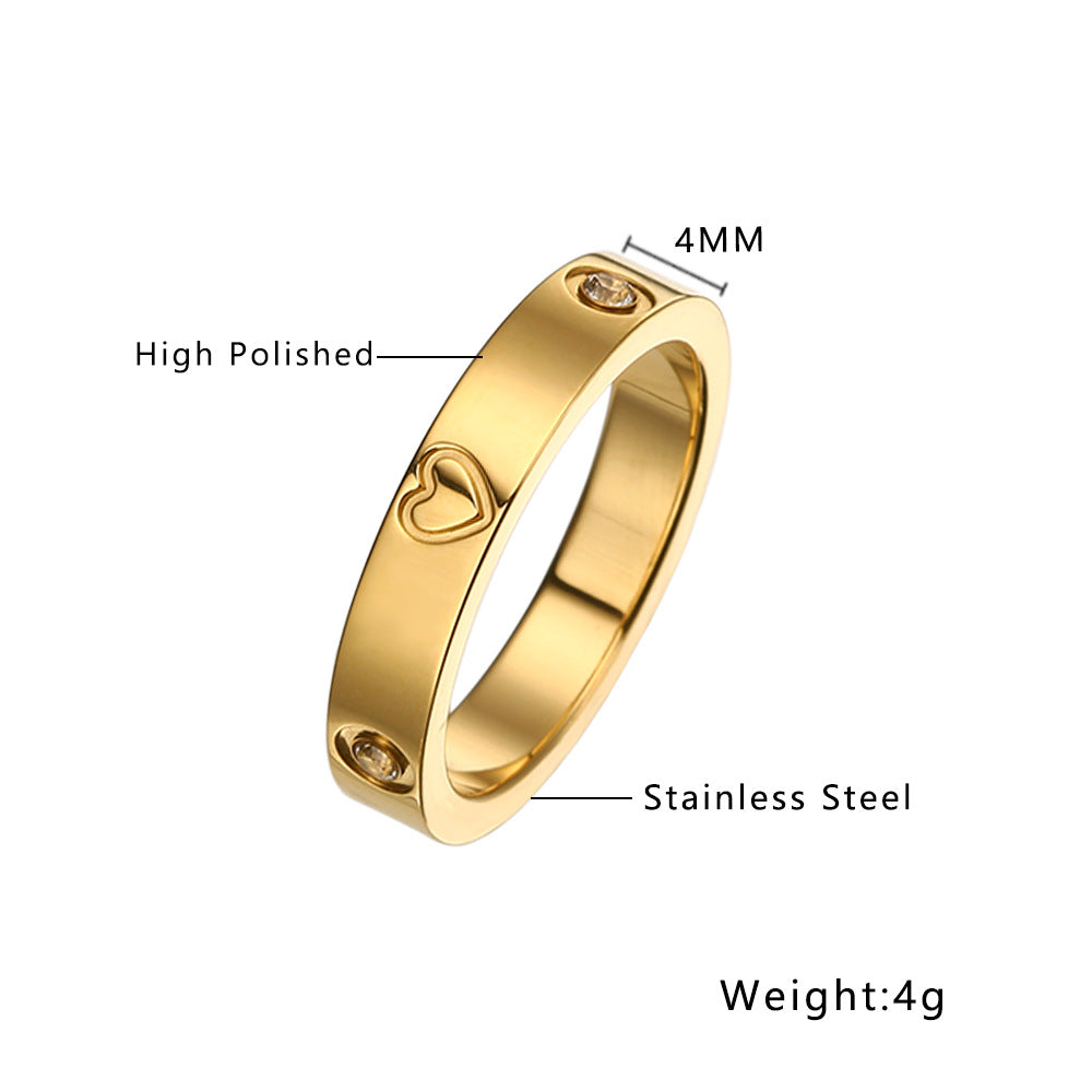 Wholesale Heart-shaped Titanium Steel Rings