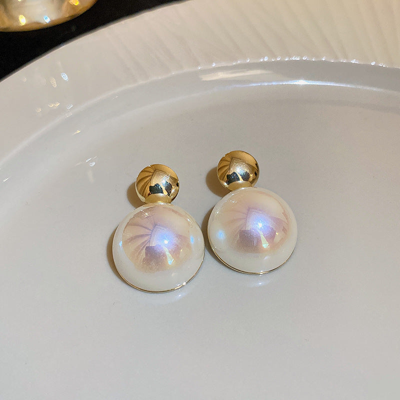 Wholesale Real Gold Plated Silver Needle Vintage Earrings Imitation Pearl