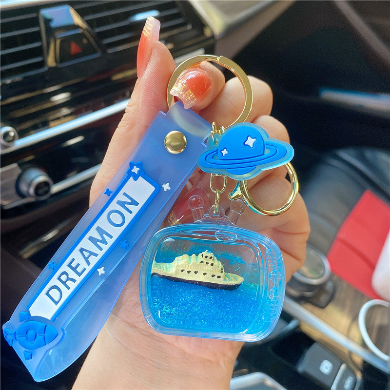 Llavero de botella flotante de crucero acrílico acrílico al por mayor