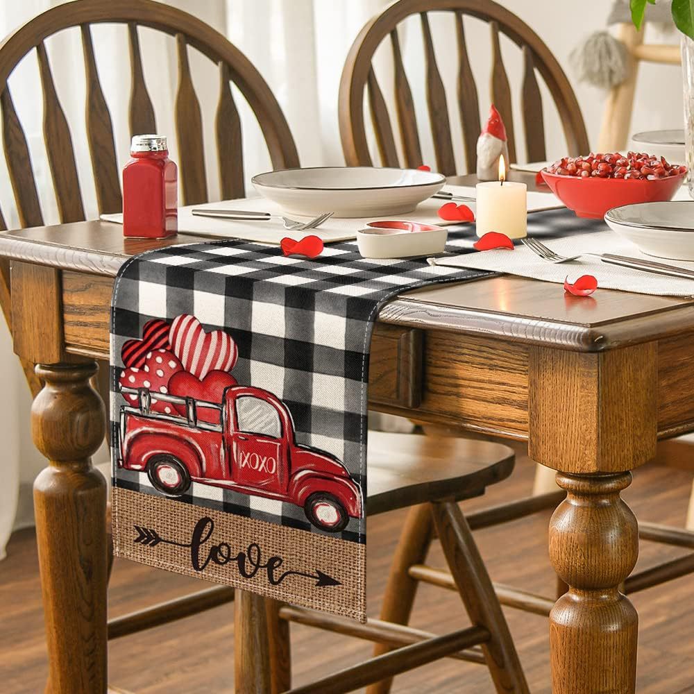Wholesale Valentine's Day Polyester Table Flag and Mat Set