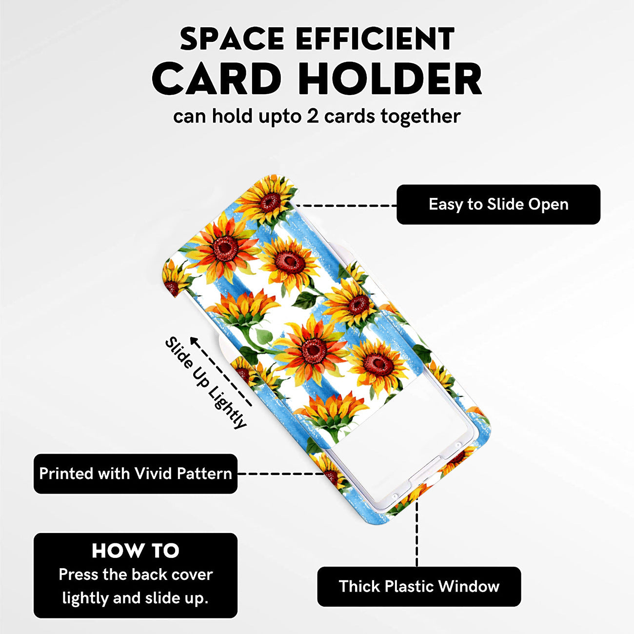 Wholesale Polyester Summer Sunflower Easy-to-pull Card Holder Key Chain